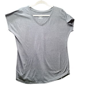 Goldtoe Womens T-Shirt Gray Size Large Polyester/Cotton Blend Short Sleeve